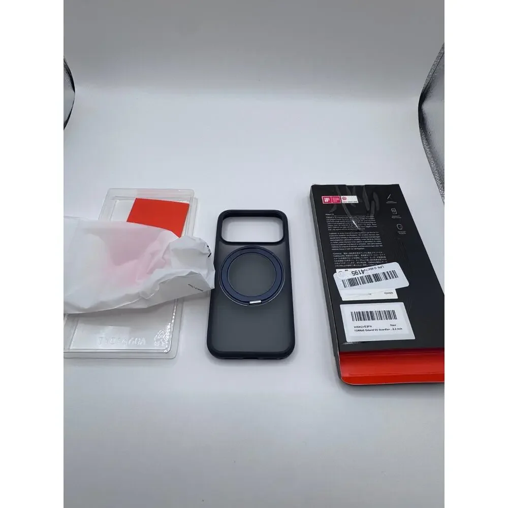 TORRAS Upgrade 360 Magnetic Stand iPhone 17 PRO Case Translucent Back, Deep Blue